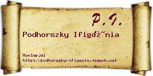 Podhorszky Ifigénia névjegykártya